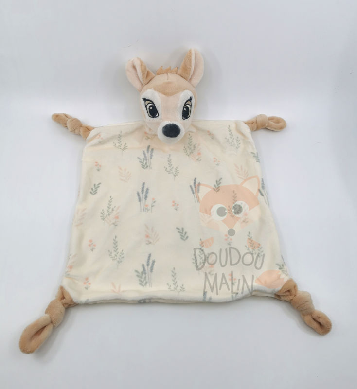  - bambi faon - plat beige feuille 30 cm 